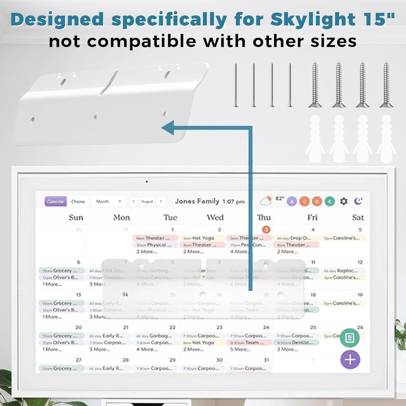 KCMOSGI Wall Mount for Skylight 15” Digital Calendar, No-Stud & No-Drill, Metal Mount – Accessories for Skylight Calendar, No Includes Level - Image 3